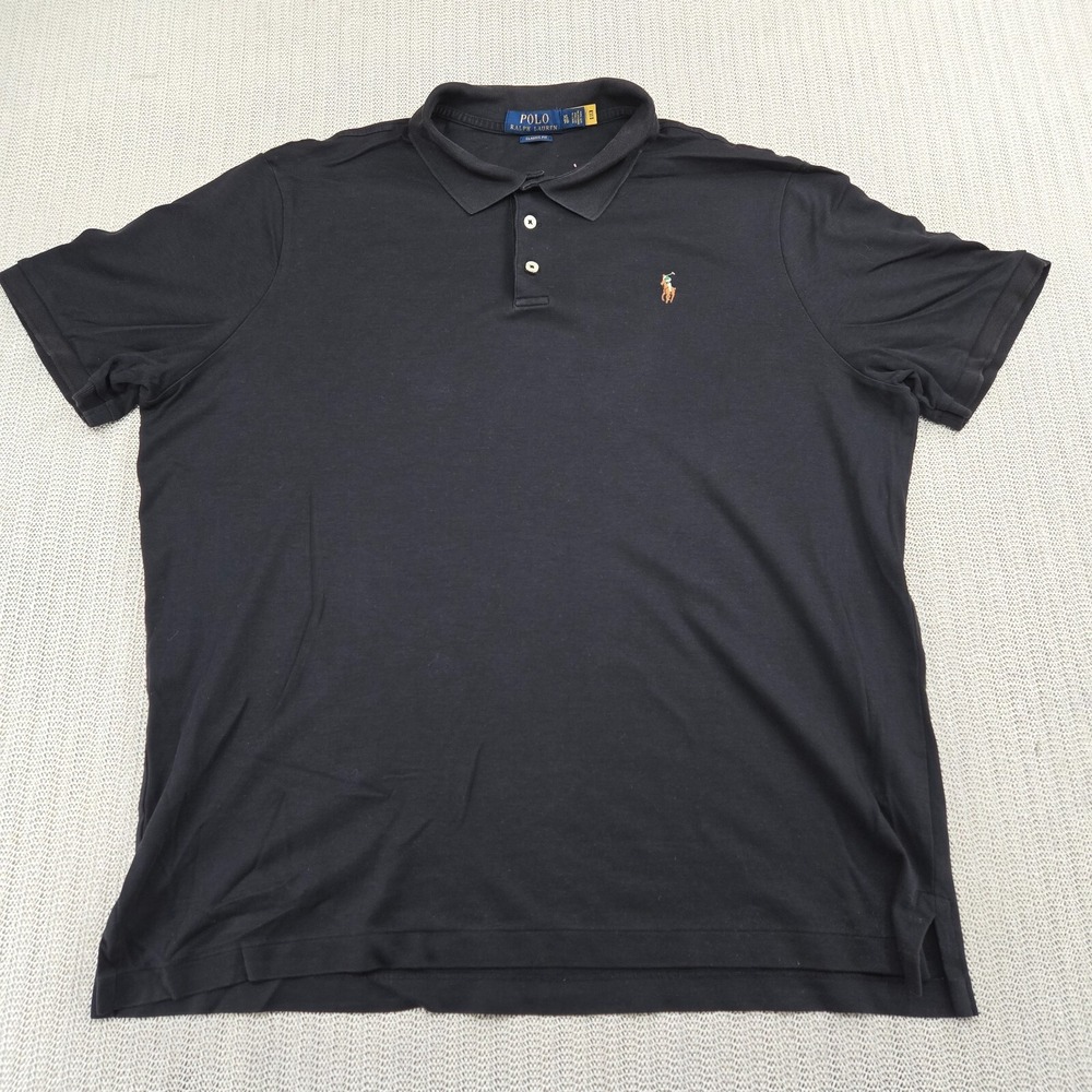 Polo Ralph Lauren Shirt Mens Extra Large Black Flesh Pony Logo Preppy Classic Fi